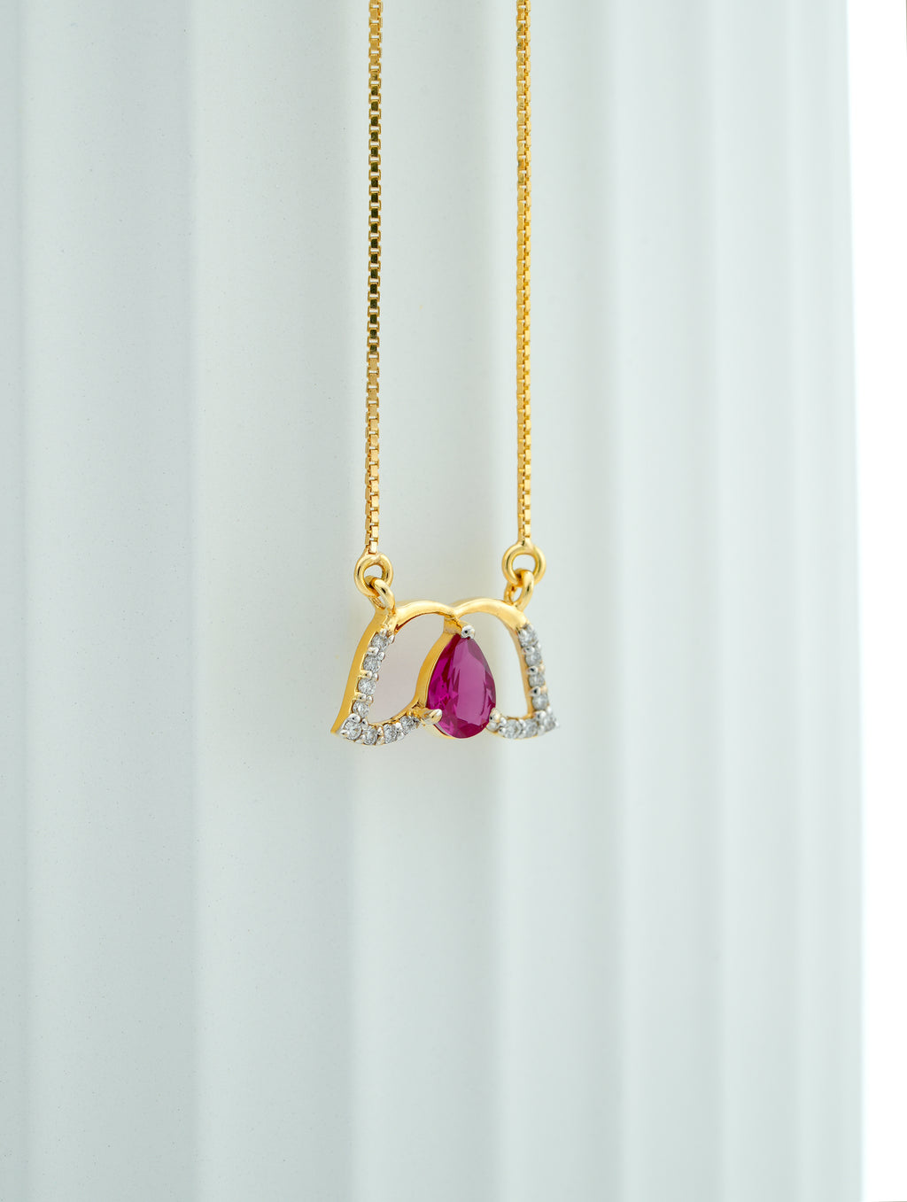 RUBY BLOOM  PETAL PENDANT  -  CPDH 90