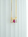 RUBY BLOOM  PETAL PENDANT  -  CPDH 90