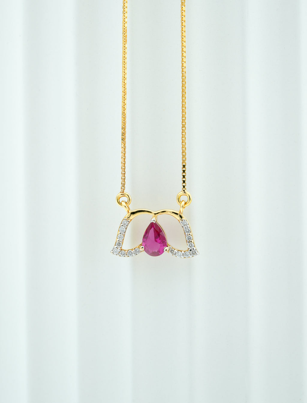 RUBY BLOOM  PETAL PENDANT  -  CPDH 90