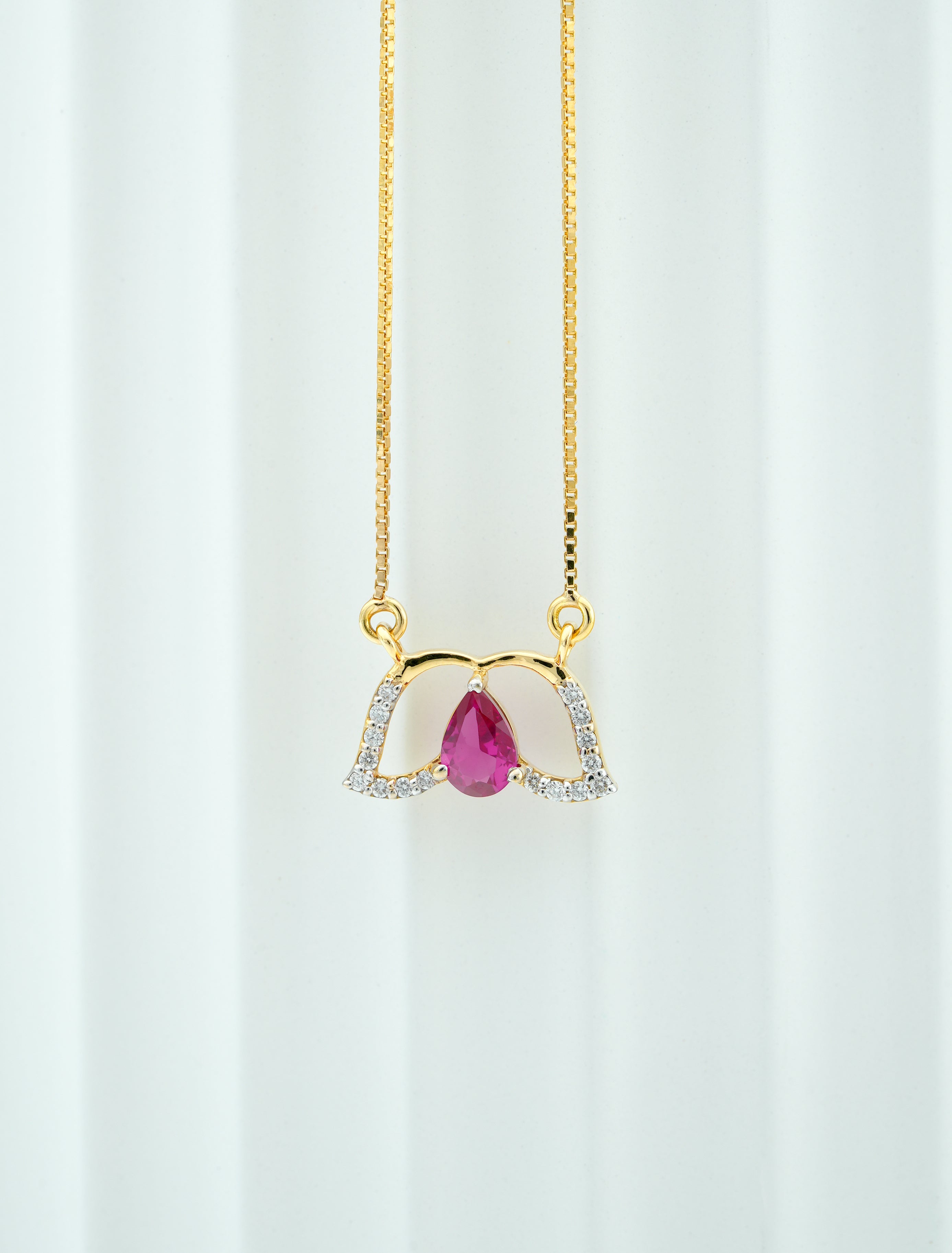 RUBY BLOOM  PETAL PENDANT  -  CPDH 90