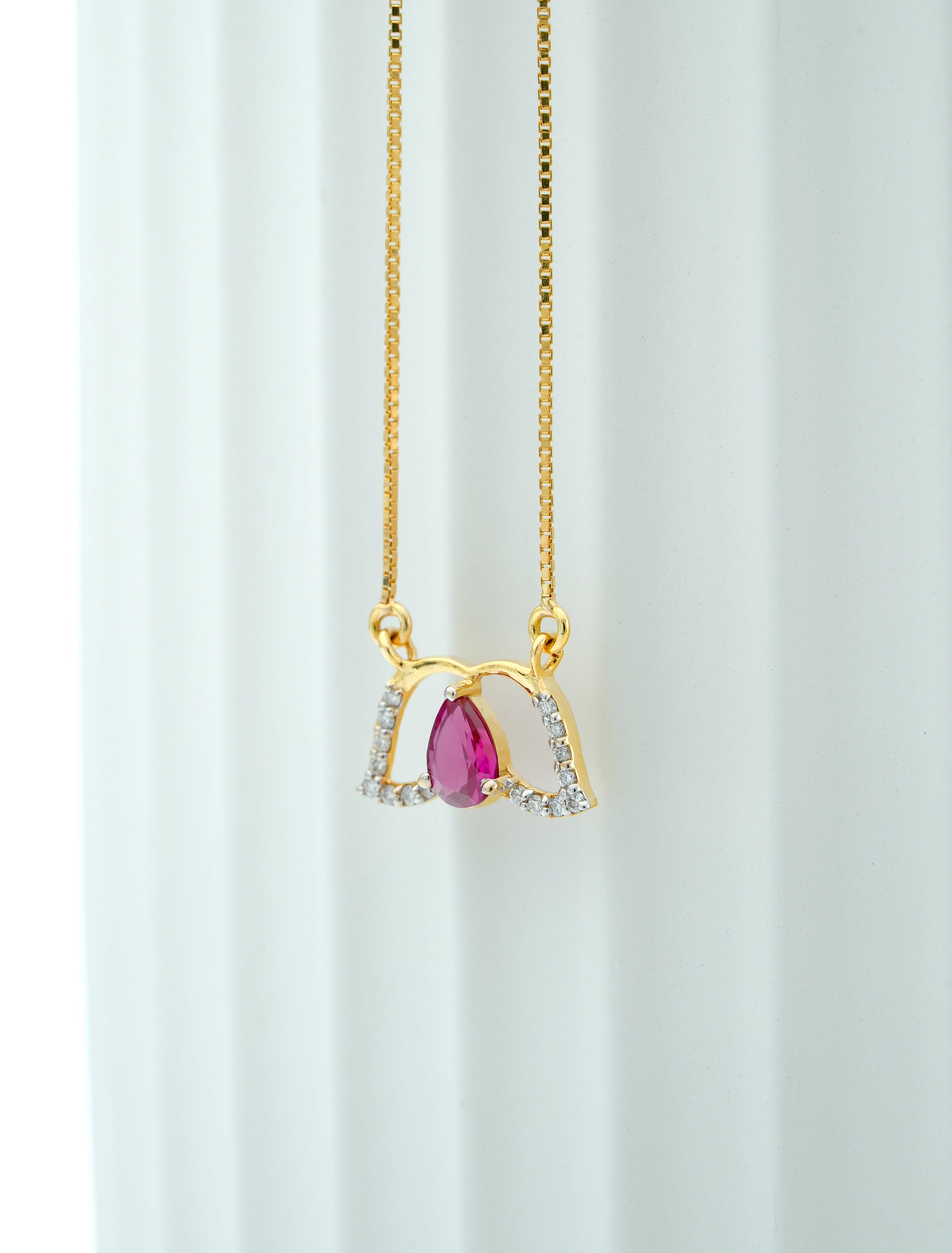 RUBY BLOOM  PETAL PENDANT  -  CPDH 90