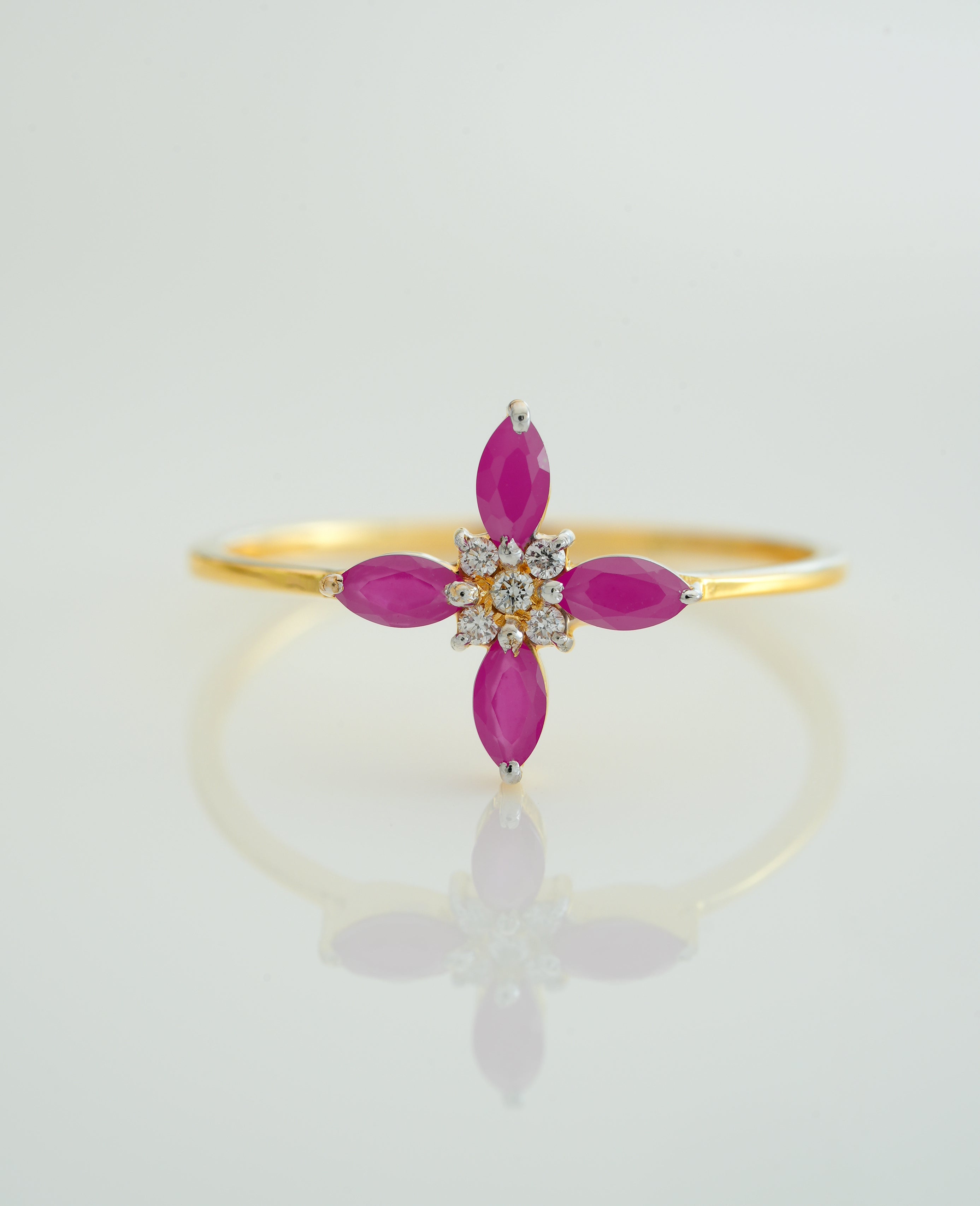 RUBY BLOSSOM STAR  RING  - CRG31