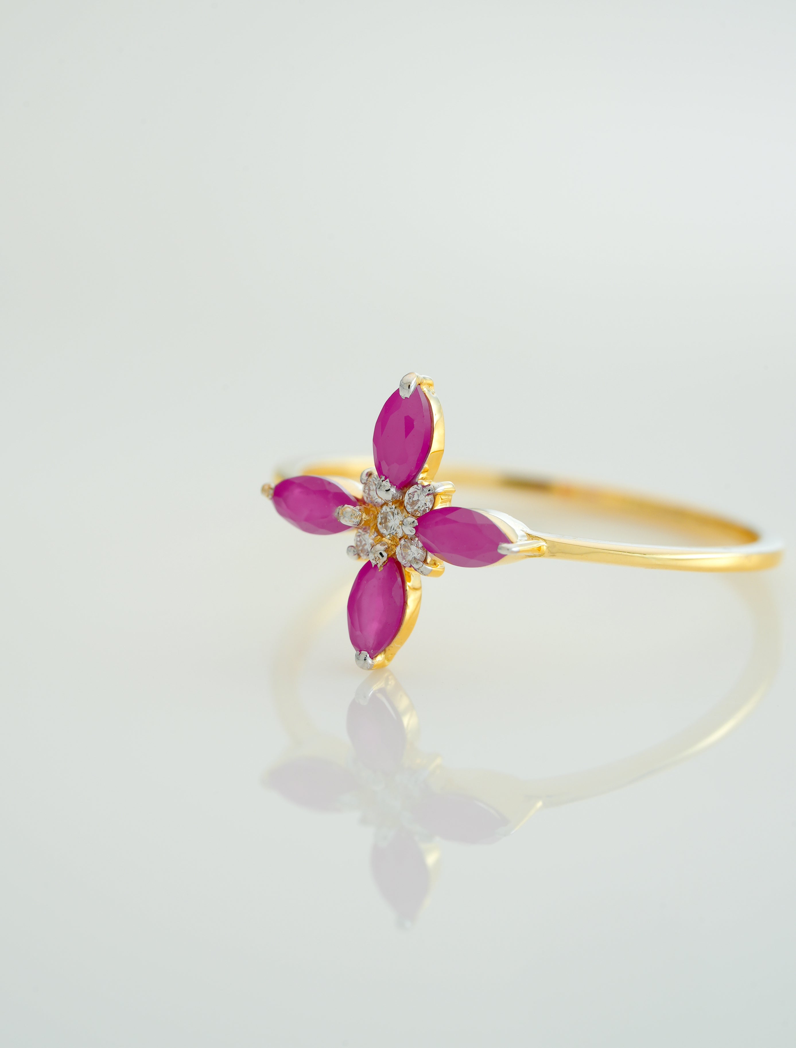 RUBY BLOSSOM STAR  RING  - CRG31