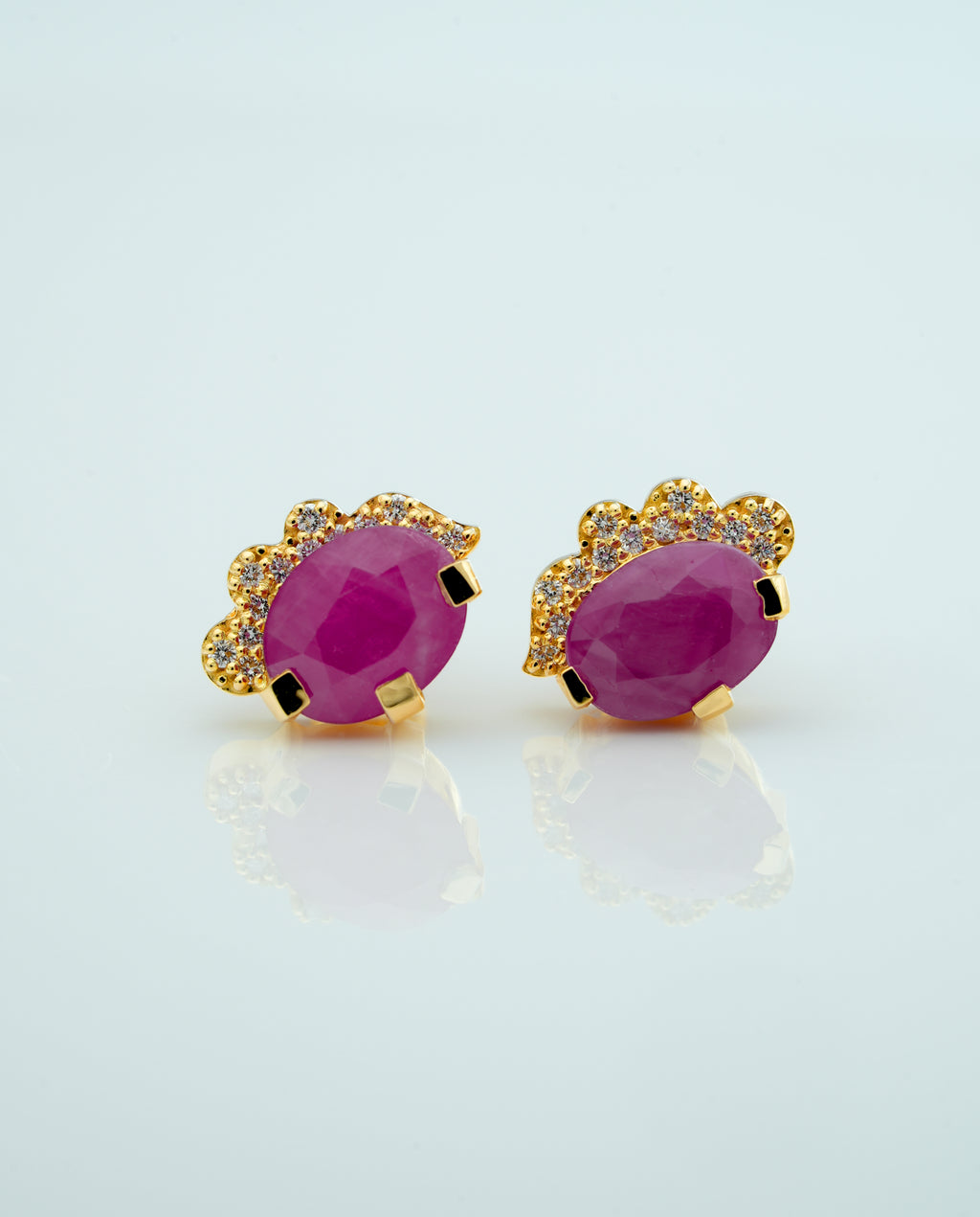 The Royal Ruby Tiara Studs - CSTD101R