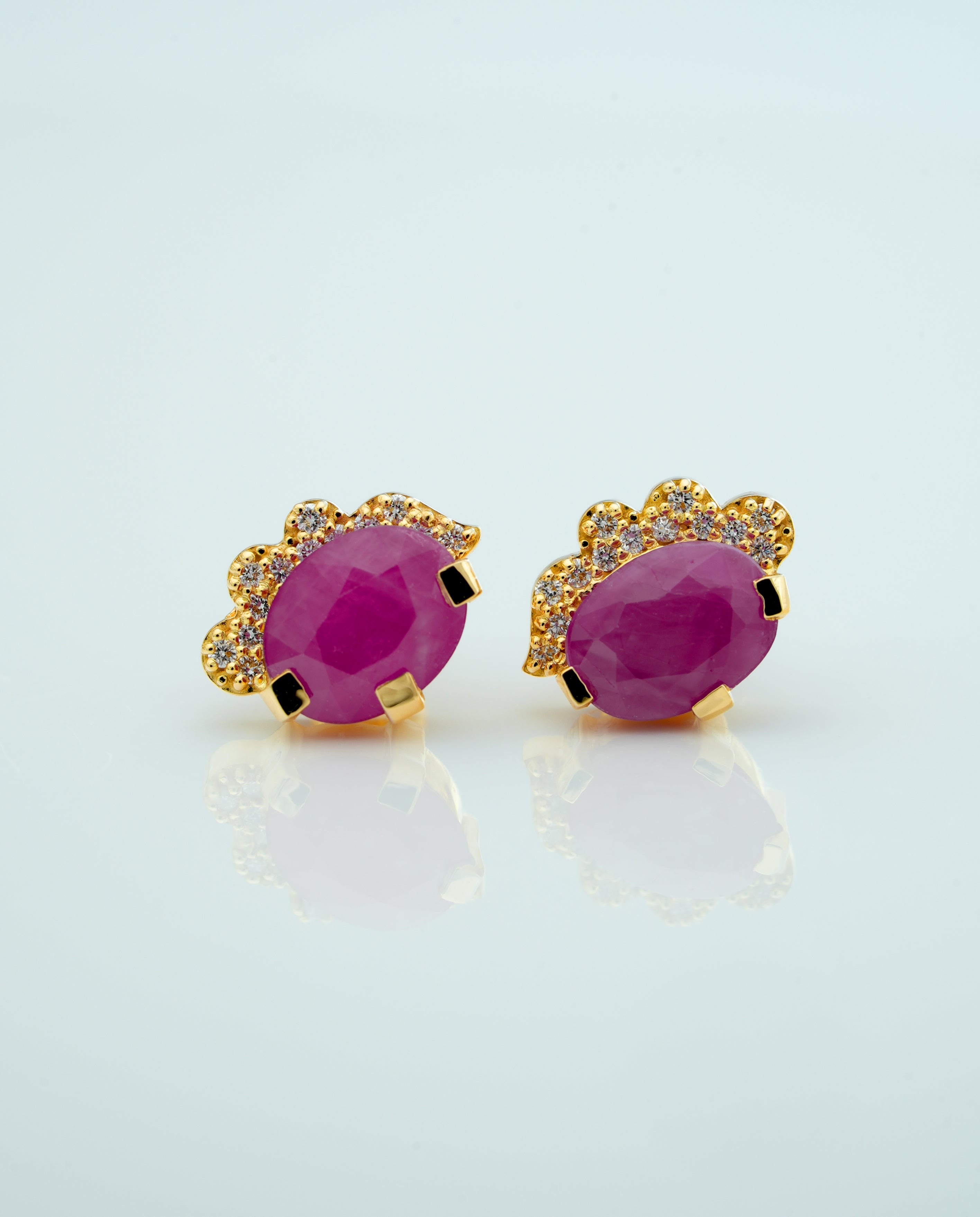 The Royal Ruby Tiara Studs - CSTD101R