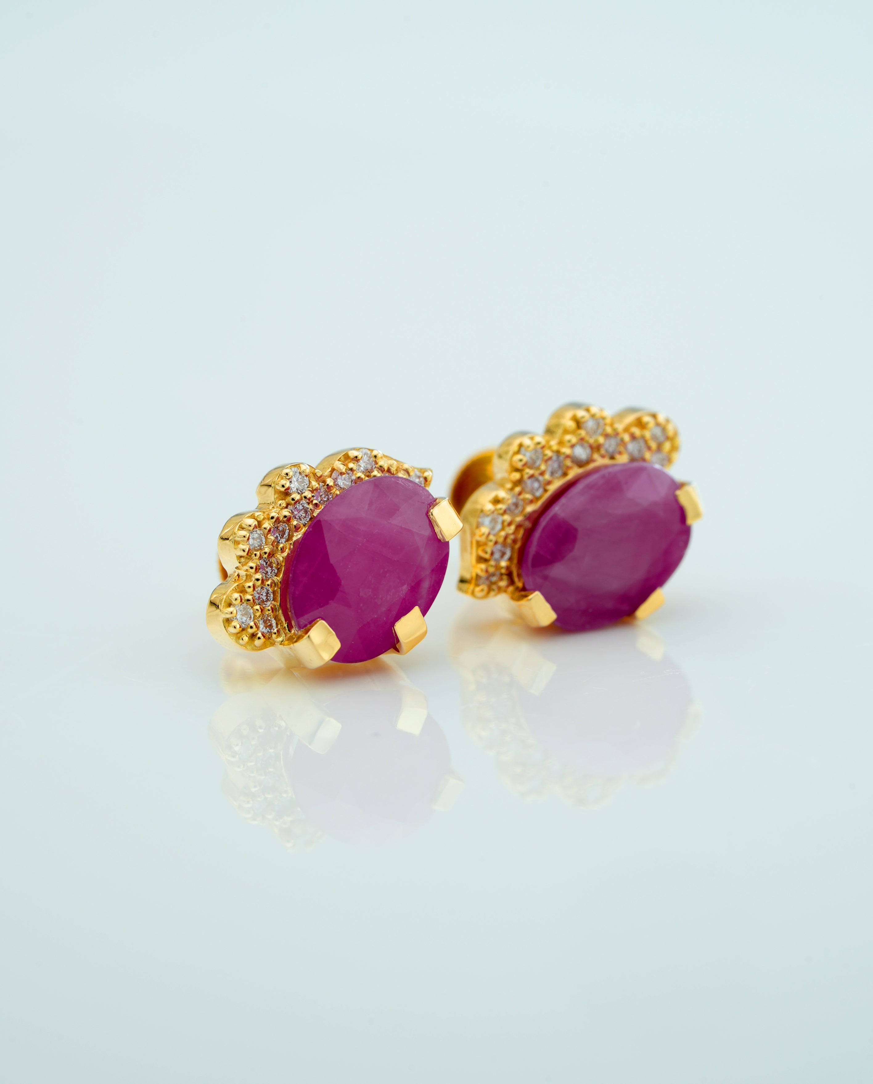 The Royal Ruby Tiara Studs - CSTD101R