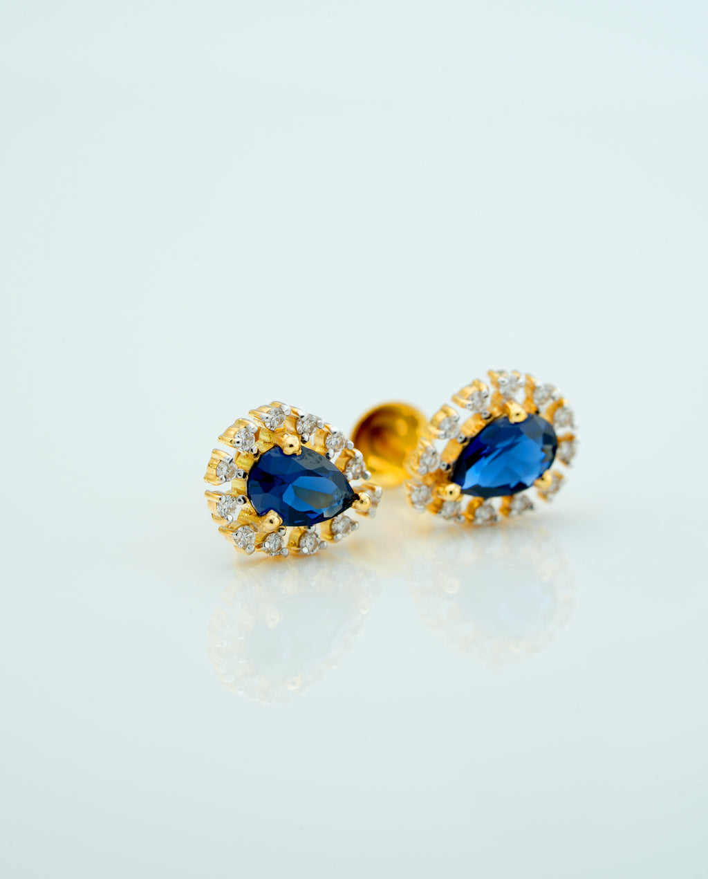 Celestial Blue Pear Studs - CSTD40