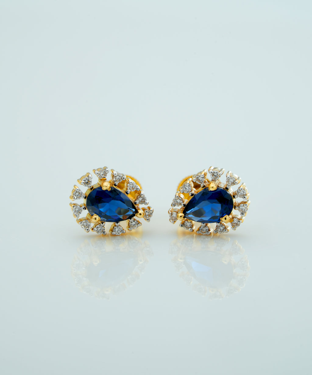 Celestial Blue Pear Studs - CSTD40