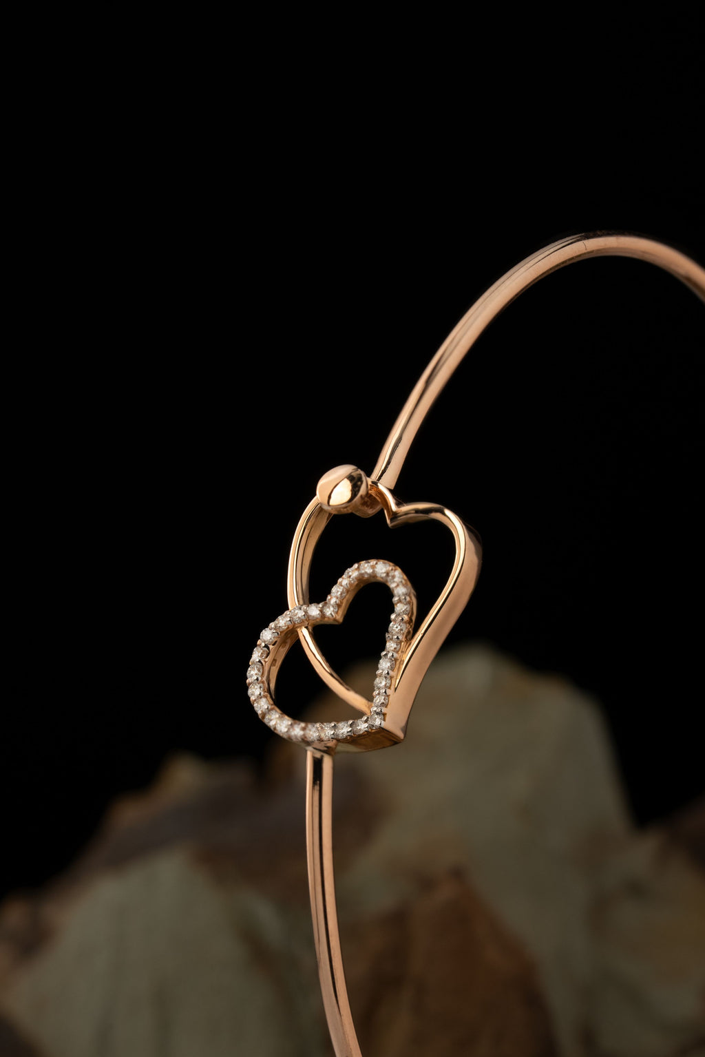 Delicate Heart-Shaped Bangle -  PBD