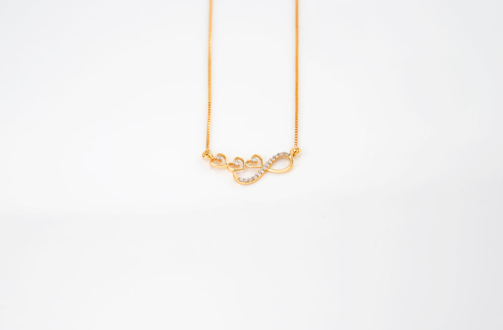 ETERNAL INFINITY HEARTS DIAMOND  NECKLACE- PDH71