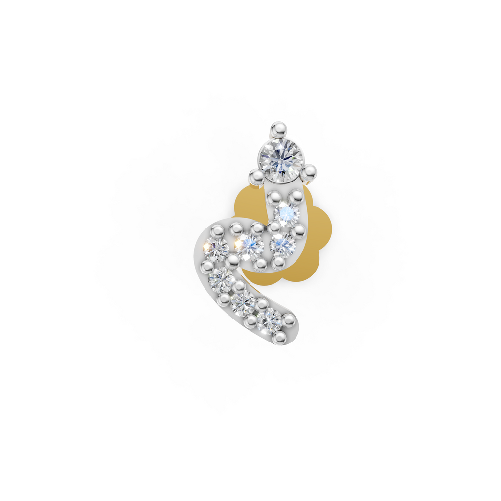 Elegant Vine Diamond Nose Pin - NPD140