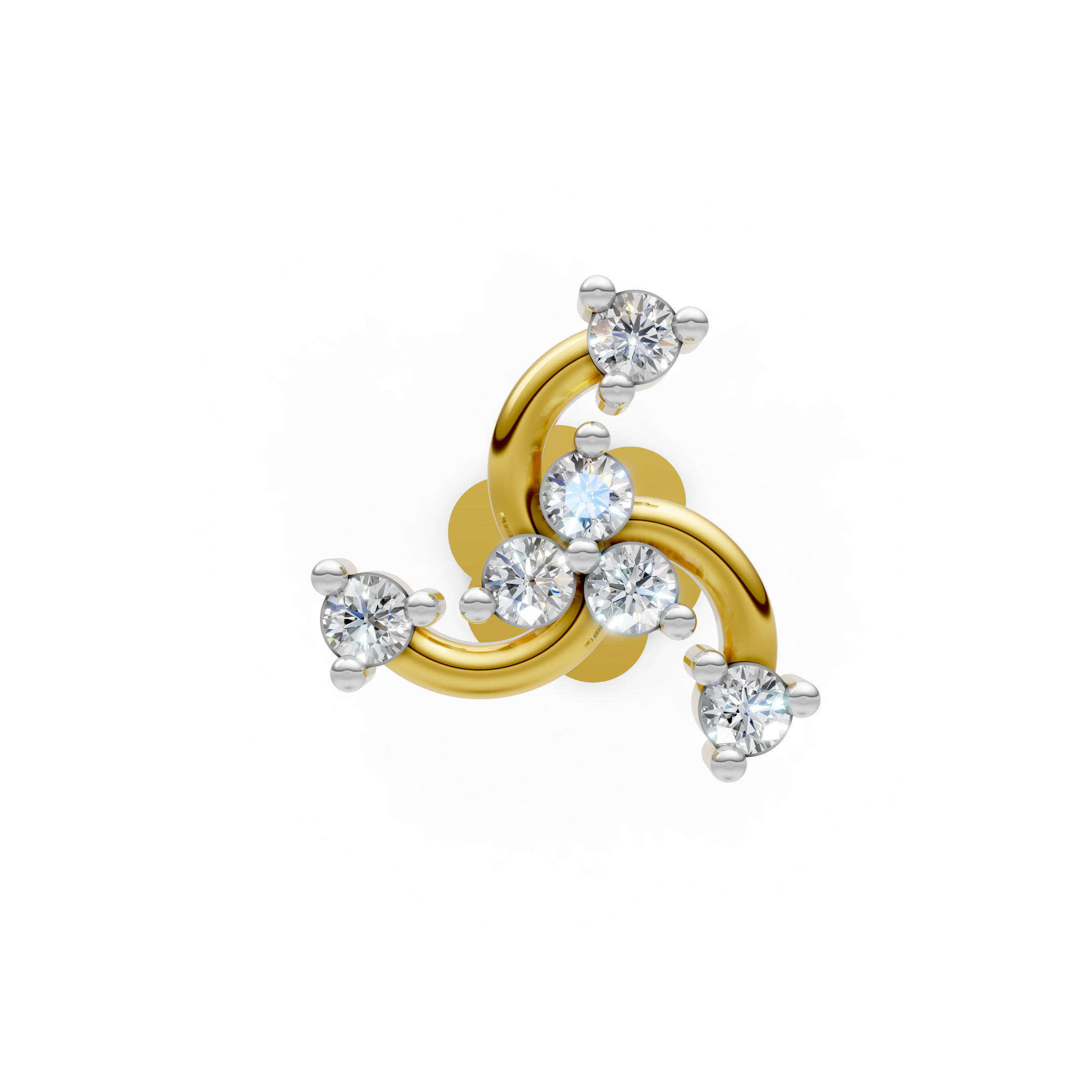 Swirl Bloom Diamond Nose Pin  - NPD 135