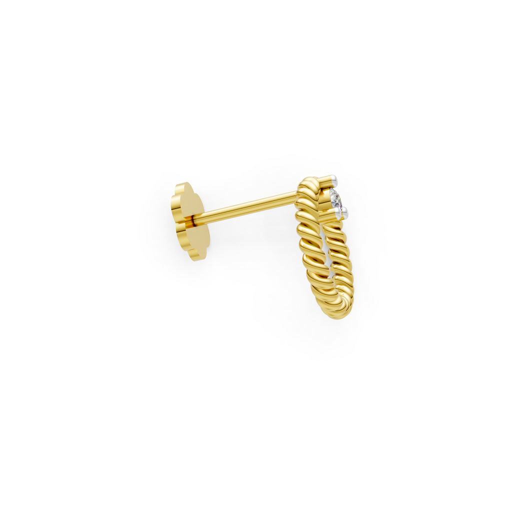 Radiant Twist Solitaire Nose Pin - NPD163