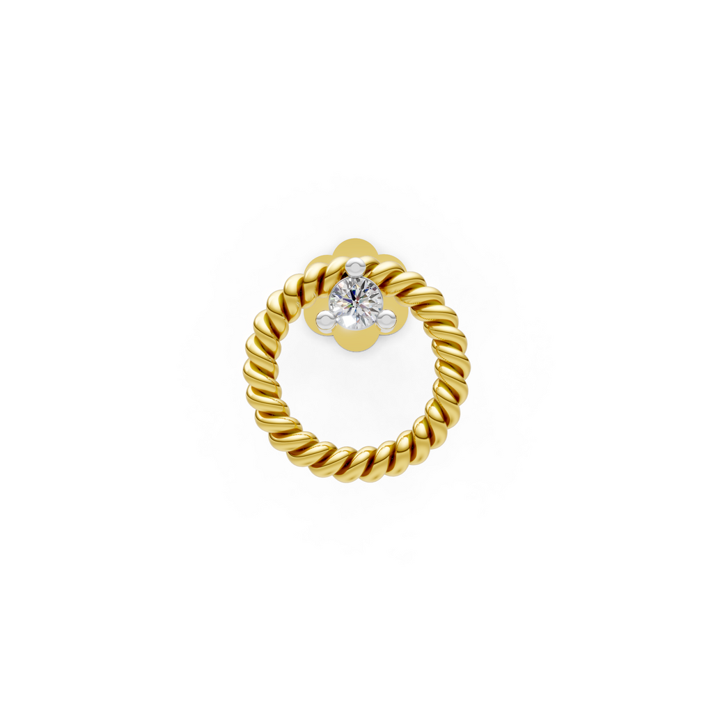 Radiant Twist Solitaire Nose Pin - NPD163