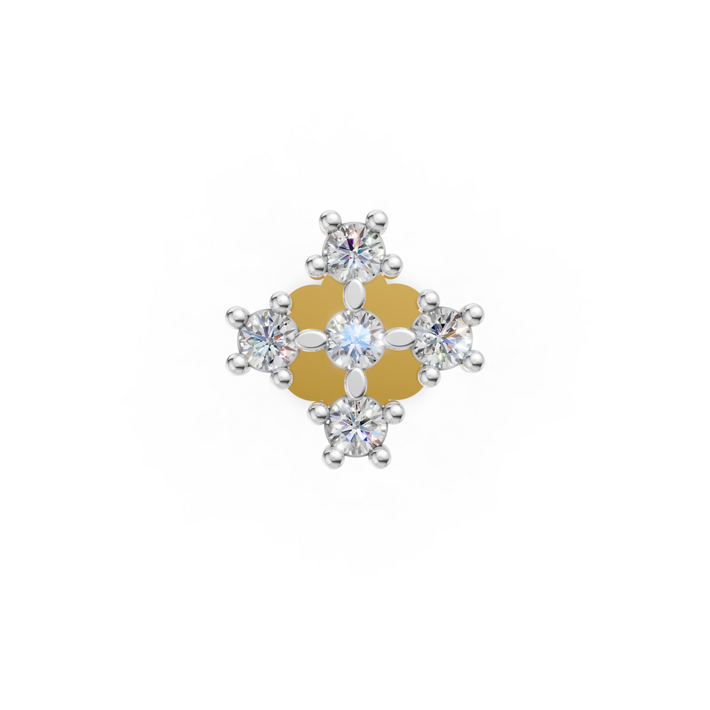 Blossom Star Quint nose pin - NPD184