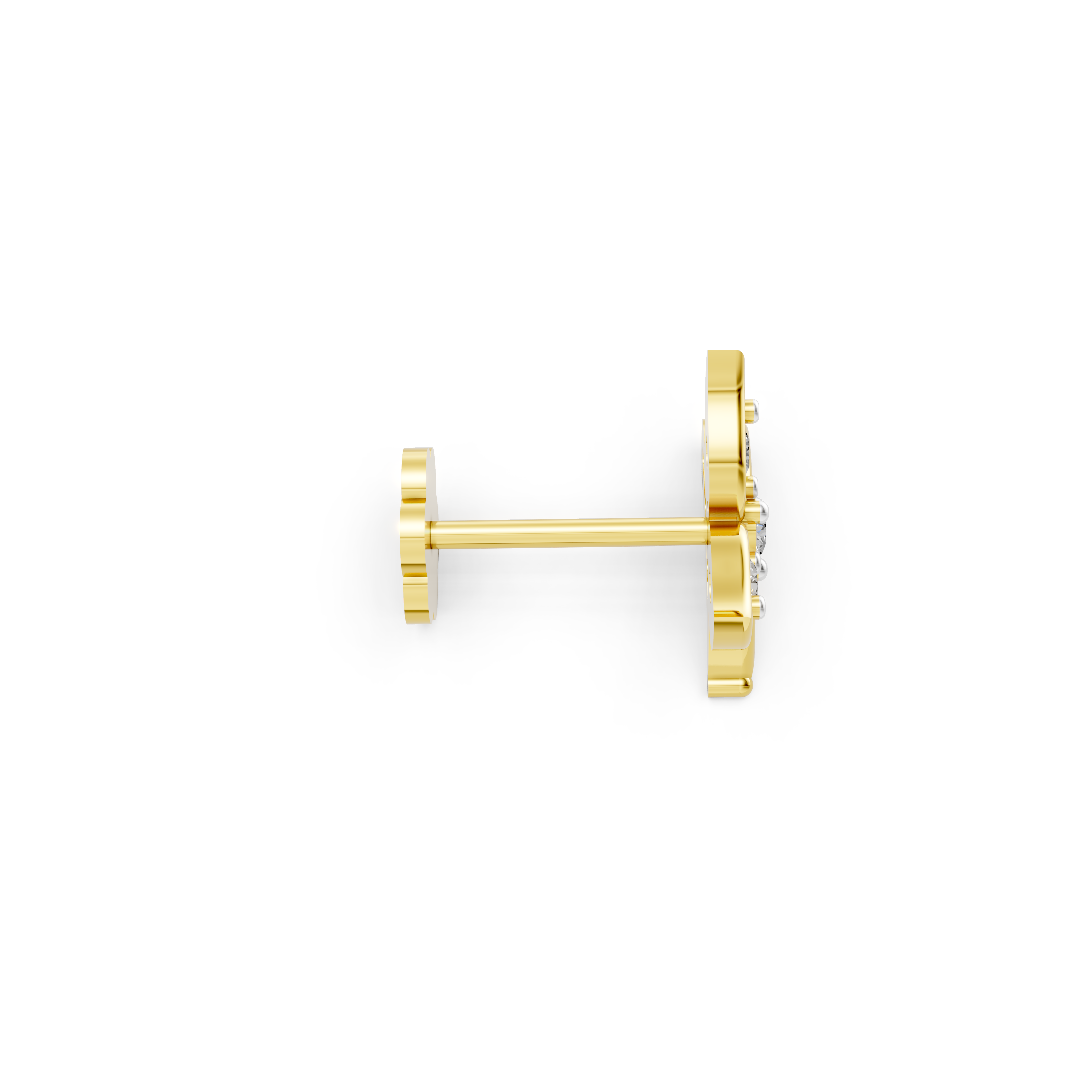 Golden Flutter Trinity Nose Pin - NPD177