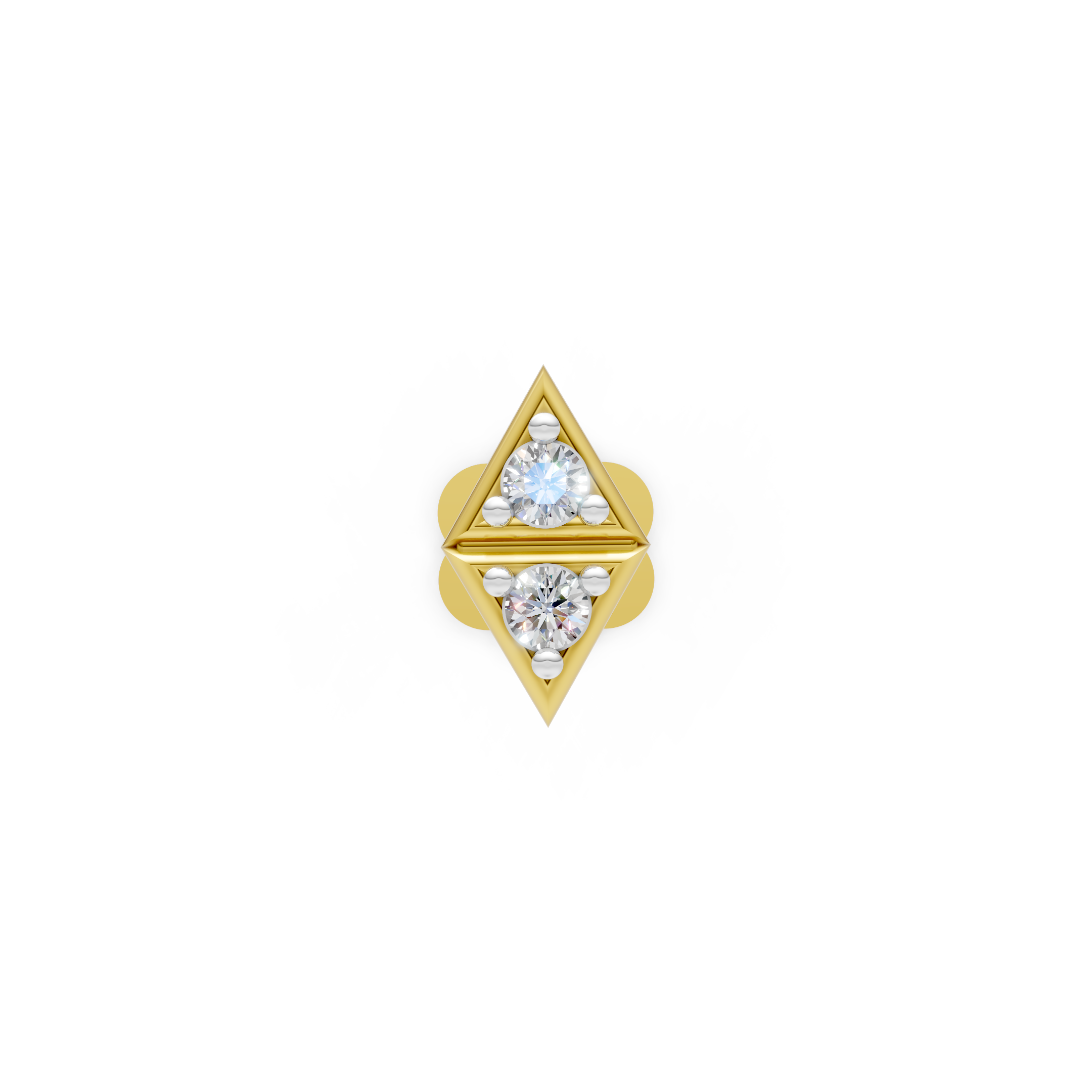 Golden Twin Triangle nose pin -  NPD216