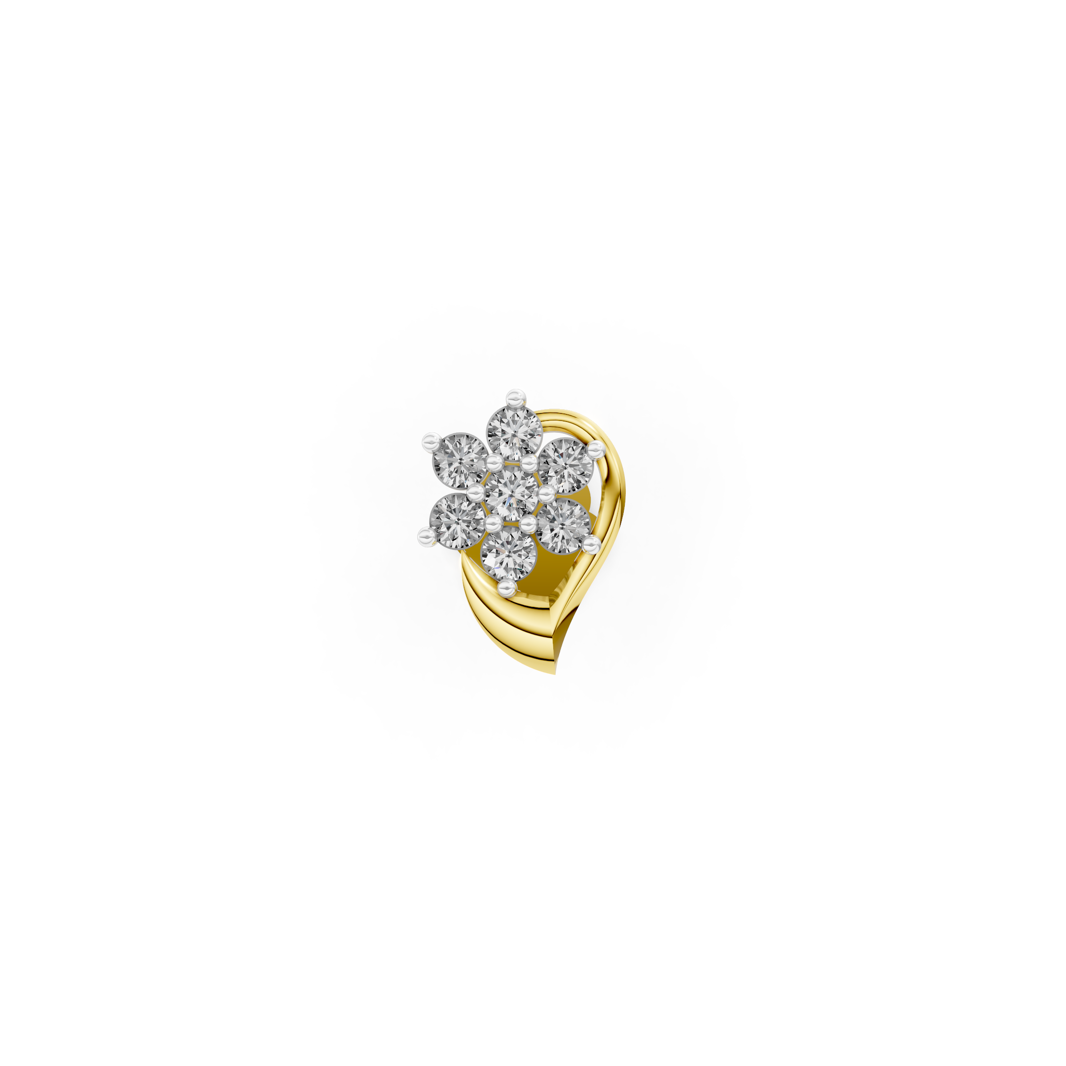 Aura Flower Diamond  Nose Stud  - NPD302