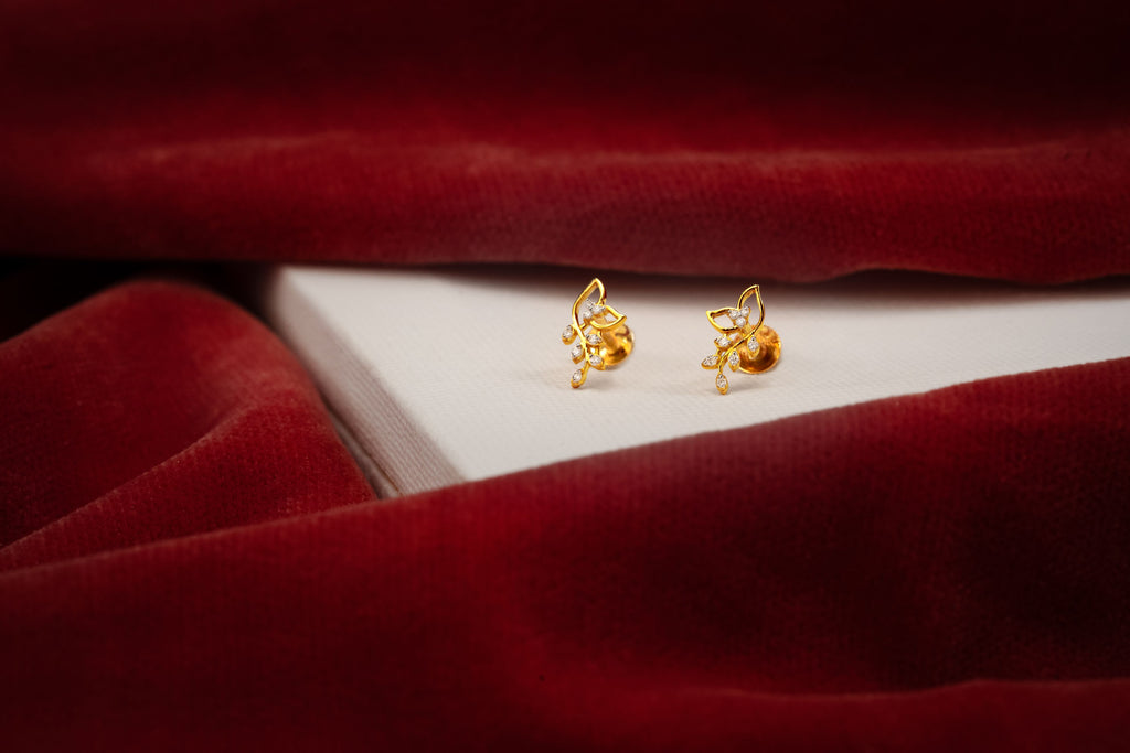 Elegant Rose Gold Leaf   earrings  - STDD