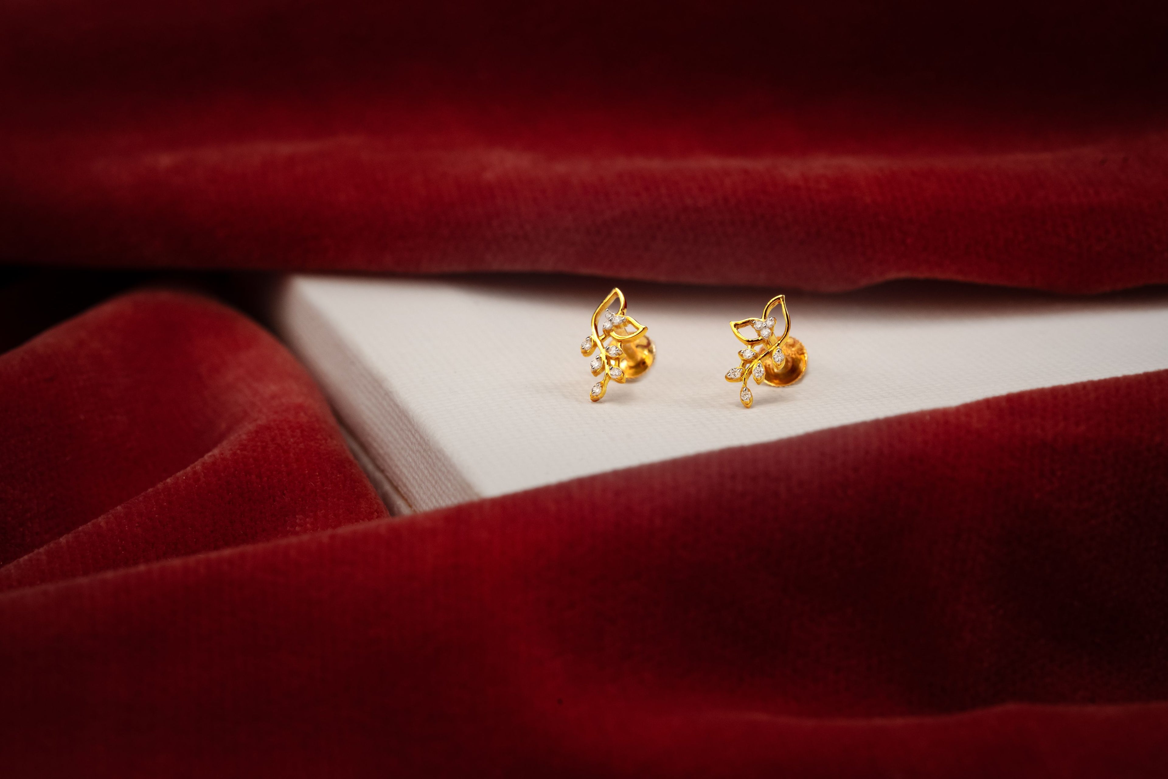 Elegant Rose Gold Leaf   earrings  - STDD