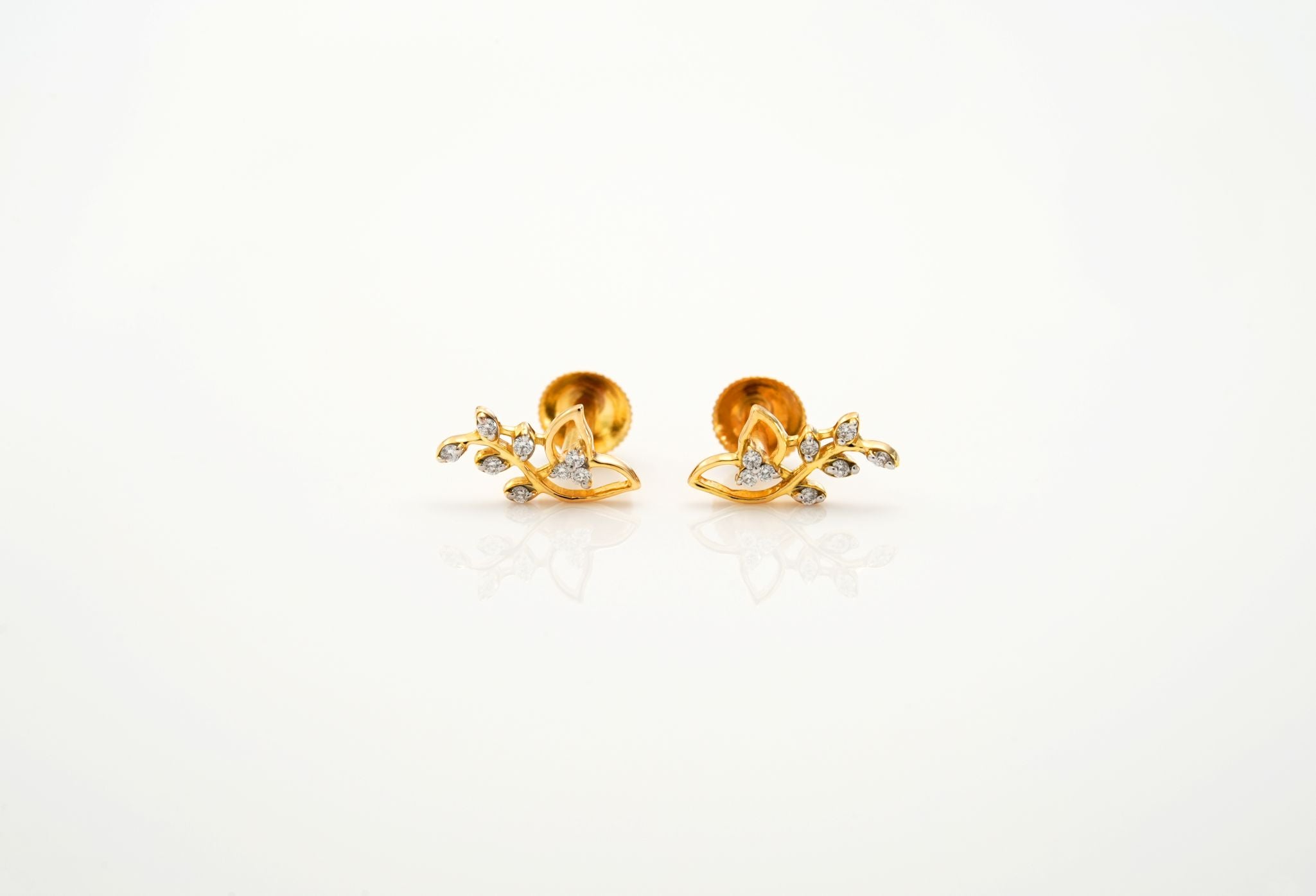 Elegant Rose Gold Leaf   earrings  - STDD