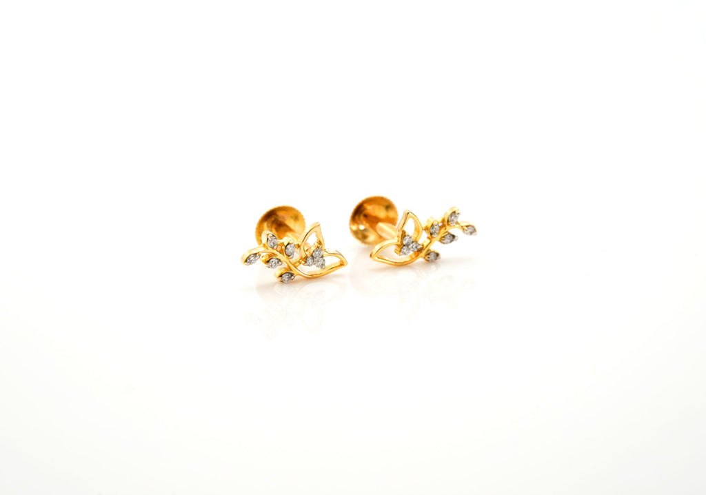 Elegant Rose Gold Leaf   earrings  - STDD