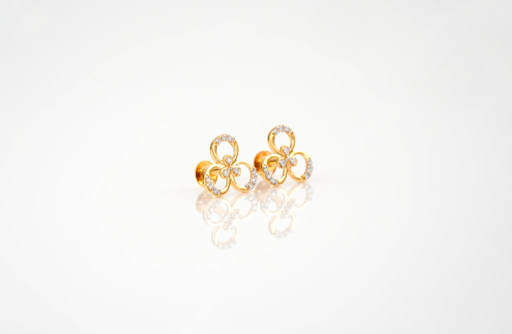 Diamond Petal Grace Earrings  - STDD 652